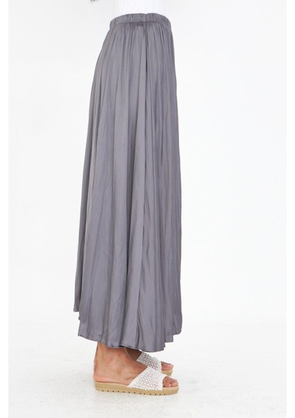 Beli Lastikli Kraşlı Uzun Saten Etek indirimleri