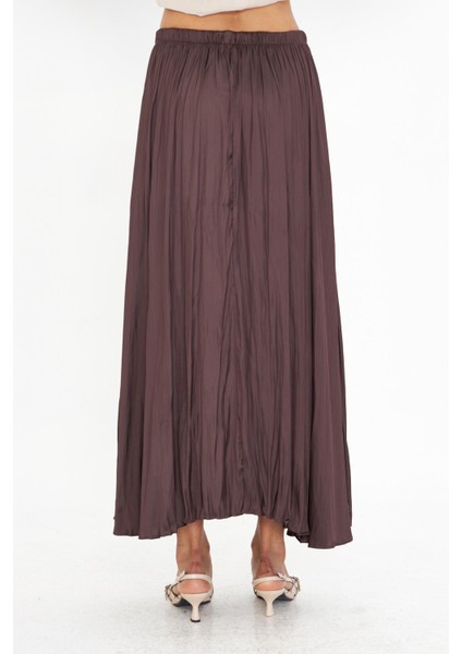 Beli Lastikli Kraşlı Uzun Saten Etek indirimleri
