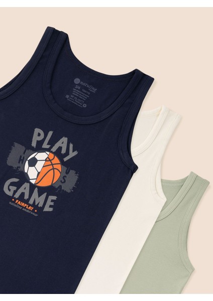 Erkek Çocuk Organik Pamuklu Likralı Atlet Play Game 6'lı Paket