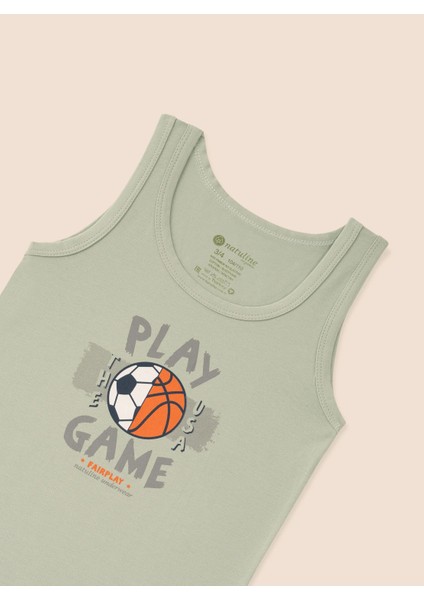 Erkek Çocuk Organik Pamuklu Likralı Atlet Play Game 6'lı Paket