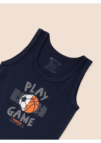 Erkek Çocuk Organik Pamuklu Likralı Atlet Play Game 6'lı Paket