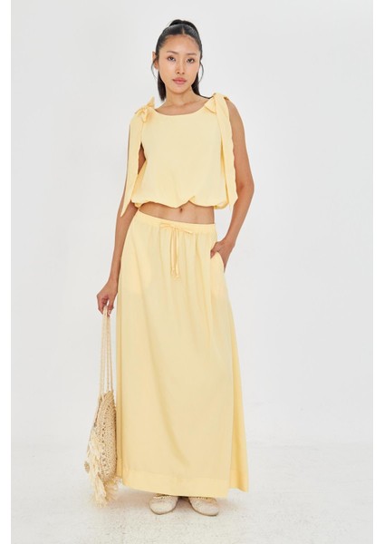 Cepli Poplin Uzun Etek