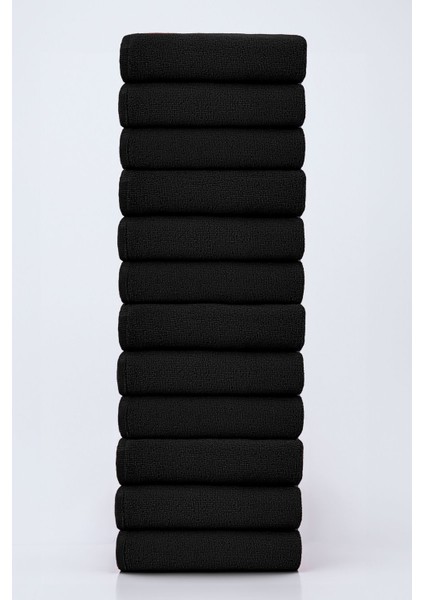 12'li 50x90 cm Siyah Mikrofiber Spor ve Kuaför Saç Havlusu Toptan