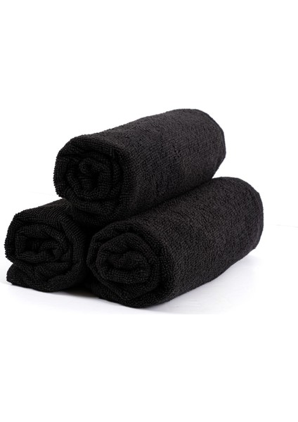 12'li 50x90 cm Siyah Mikrofiber Spor ve Kuaför Saç Havlusu Toptan fiyatları
