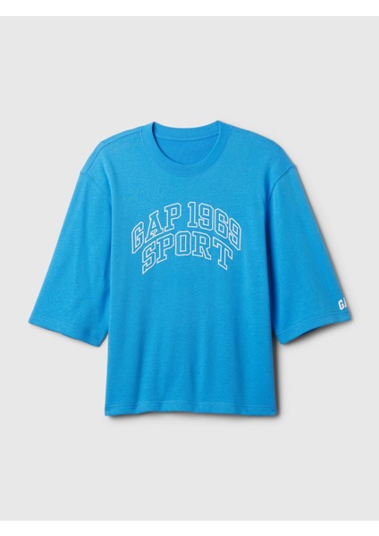 Erkek Mavi Gap Logo Oversized Sweatshirt