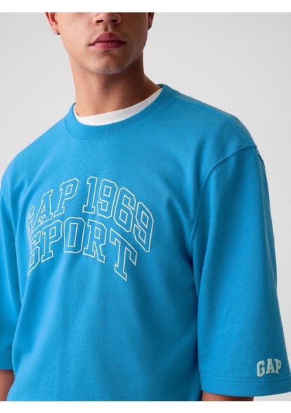 Erkek Mavi Gap Logo Oversized Sweatshirt