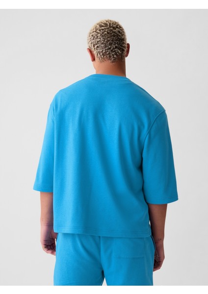 Erkek Mavi Gap Logo Oversized Sweatshirt