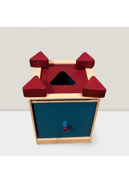 Montessori Eğitici Ahşap Oyuncak, Geometrik Şekiller Içeren Karar Kutusu