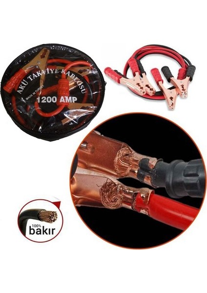 Akü Takviye Kablosu 1200 Amper (Taşıma Çantalı) (5148)