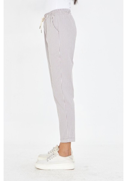 Lastikli Çizgili Chino Pantolon indirimleri
