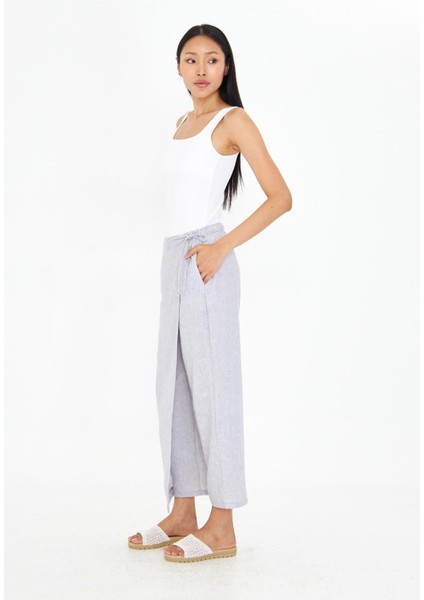 Etek Detaylı Keten Görünümlü Pantolon modelleri