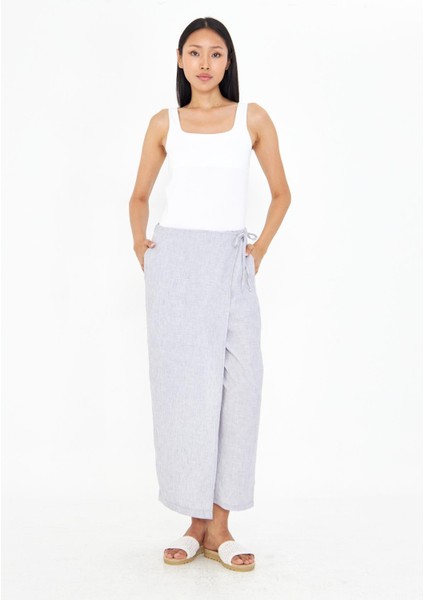 Etek Detaylı Keten Görünümlü Pantolon fırsatları