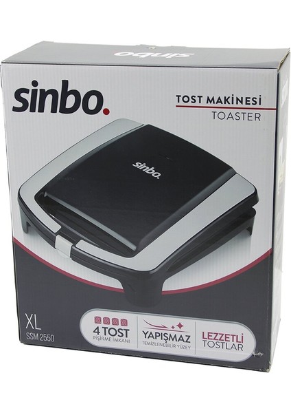 Xl Elektrikli Tost Makinesi 4 Tost Yapışmaz Yüzey 1500w Ssm-2550 (5148)