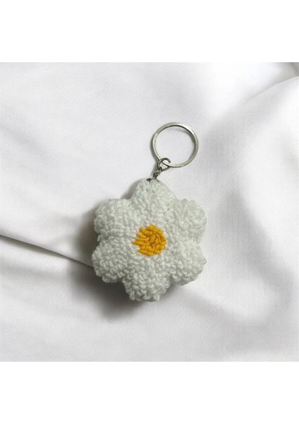 Hand Made Örgü Papatya Anahtarlık