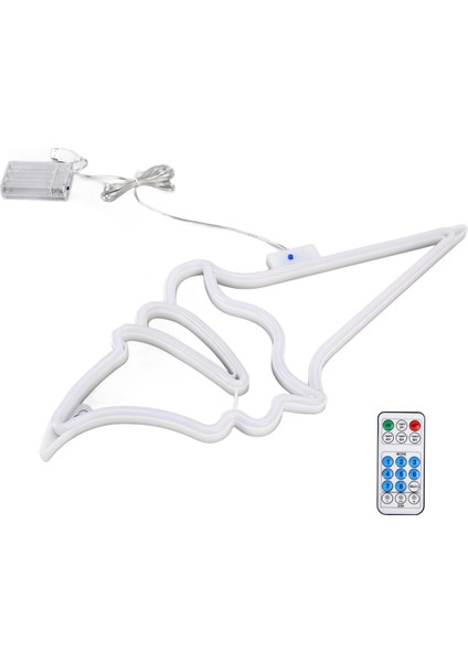 LED Neon Işık Dondurma Su Geçirmez Pil USB Güç Kaynaklı Asılabilir Dekoratif Uzaktan Kumandalı Neon Tabela Ev Partisi Için (Renkli Sıcak Beyaz) (Yurt Dışından)