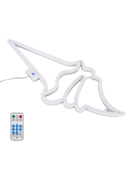 LED Neon Işık Dondurma Su Geçirmez Pil USB Güç Kaynaklı Asılabilir Dekoratif Uzaktan Kumandalı Neon Tabela Ev Partisi Için (Renkli Sıcak Beyaz) (Yurt Dışından)