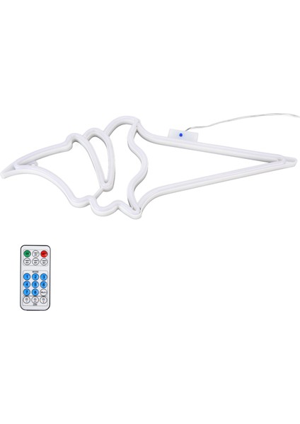 LED Neon Işık Dondurma Su Geçirmez Pil USB Güç Kaynaklı Asılabilir Dekoratif Uzaktan Kumandalı Neon Tabela Ev Partisi Için (Renkli Sıcak Beyaz) (Yurt Dışından)