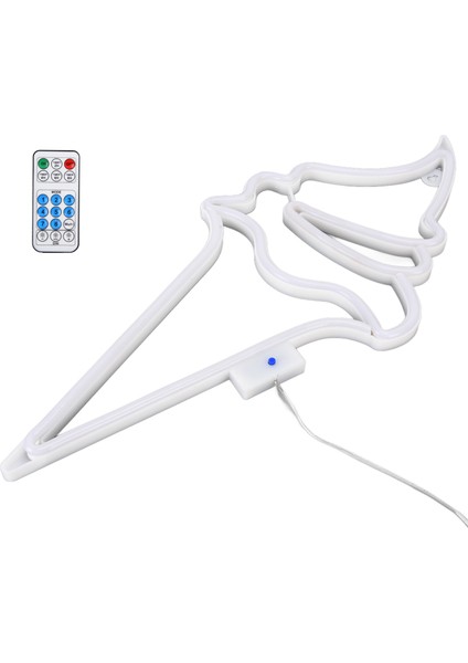 LED Neon Işık Dondurma Su Geçirmez Pil USB Güç Kaynaklı Asılabilir Dekoratif Uzaktan Kumandalı Neon Tabela Ev Partisi Için (Renkli Sıcak Beyaz) (Yurt Dışından)