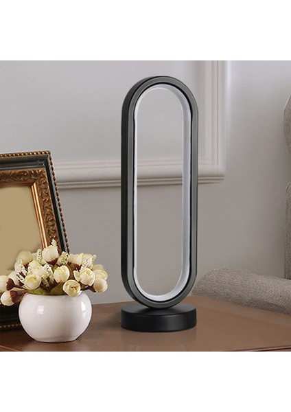 Modern Masa Lambası 3W USB Oval Kısılabilir Göz Bakımı LED Başucu Gece Lambası Masa Lambası Yatak Odası Ofis Siyah 3 Renk Kısılabilir (Yurt Dışından)