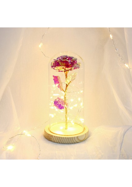 LED Gece Lambası Ahşap Tabanlı Güzel Gül Sevgililer Günü Hediyesi Noel Hediyesi Pembe (Yurt Dışından) fiyatları