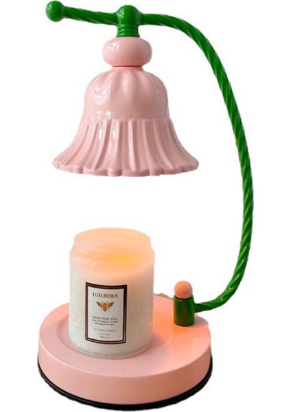 Mum Isıtıcı Lambası Kısılabilir Dumansız Romantik Avrupa Tarzı Metal Mum Eriyen Masa Lambası Yatak Odası Için Kore Versiyonu, Ab Fişi Pembe (2 Ampulle, Mumsuz) (Yurt Dışından)