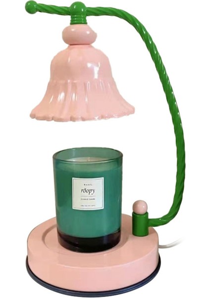 Mum Isıtıcı Lambası Kısılabilir Dumansız Romantik Avrupa Tarzı Metal Mum Eriyen Masa Lambası Yatak Odası Için Kore Versiyonu, Ab Fişi Pembe (2 Ampulle, Mumsuz) (Yurt Dışından)