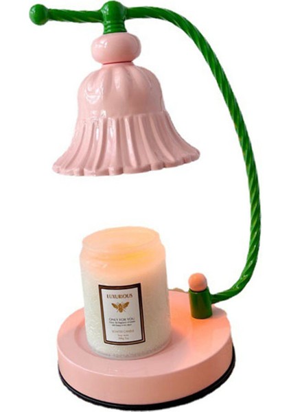 Mum Isıtıcı Lambası Kısılabilir Dumansız Romantik Avrupa Tarzı Metal Mum Eriyen Masa Lambası Yatak Odası Için Kore Versiyonu, Ab Fişi Pembe (2 Ampulle, Mumsuz) (Yurt Dışından)