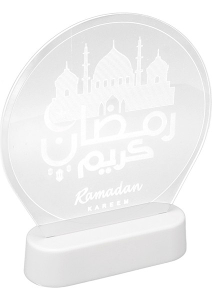 Eid Mubarak LED Gece Lambası 3D Renkli Uzaktan Kumanda Ramazan Dekoratif Masa Lambası Müslüman Aile Islami Tatil Partisi Için (Yurt Dışından)