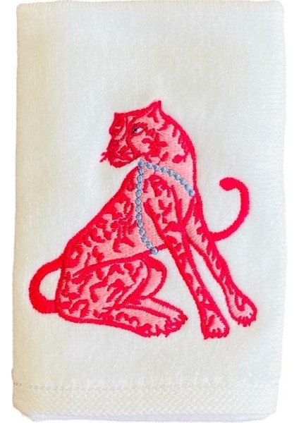 Renkli ve yumuşak leopar desenli el havlusu, pamuk polyester dokusu, şık tasarım