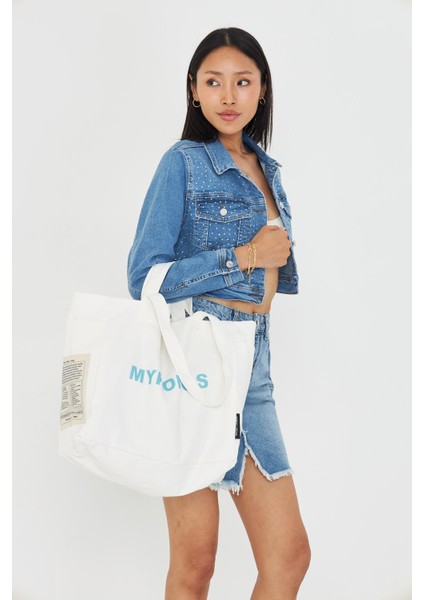 Taş Işlemeli Crop Denim Ceket