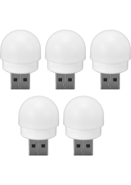 5 Adet USB Gece Lambası Tak ve Çalıştır Enerji Tasarruflu Göz Koruma Mini LED Ampul Yatak Odası Banyo Kreş Koridor Beyaz Işık 5 Adet (Yurt Dışından)
