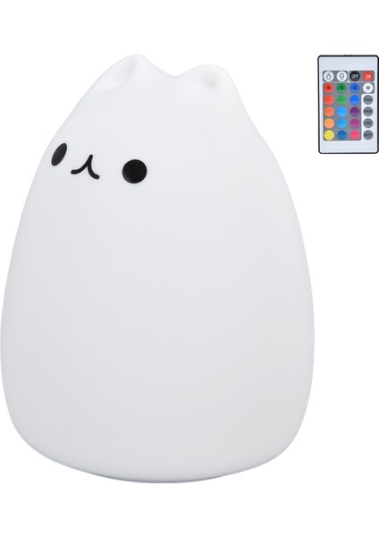 Silikon LED Gece Lambası Uzaktan Kumanda USB Şarjlı Renkli Kedi Işığı Yatak Odası Içinpopüler Kedi (Yurt Dışından) fiyatları