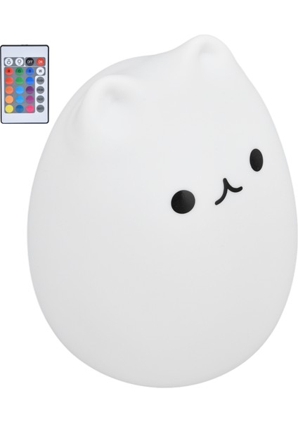 Silikon LED Gece Lambası Uzaktan Kumanda USB Şarjlı Renkli Kedi Işığı Yatak Odası Içinpopüler Kedi (Yurt Dışından) fırsatları