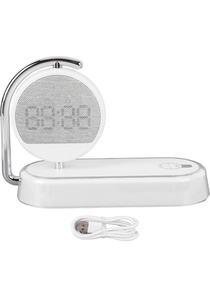 Çalar Saatli Yatak Başı Lambası 15W Kablosuz Şarjlı Gece Sehpası Okuma Işığı Ev Yurt Ofis (Yurt Dışından)