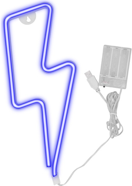 LED Neon Tabela Işık Gece Dekoratif Lamba USB Pil Duvar Dekoru Oda Dekorasyonları Mavi Işık (Yurt Dışından)