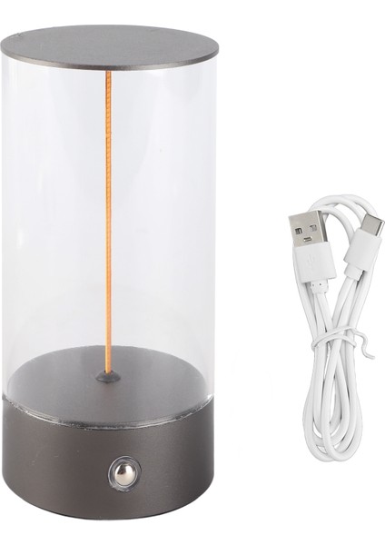 Yatak Başı Gece Lambası Dokunmatik Kısılabilir USB Şarj Minimalist LED Masa Lambası Yatak Odası Gece Sehpası S (Yurt Dışından)