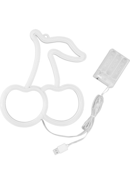 LED Neon Gece Lambası USB Güç Kaynaklı Dekoratif Duvar Meyve Neon Işık Düğün Partisi Için Pembe Aydınlatma Kiraz Şekli (Yurt Dışından)