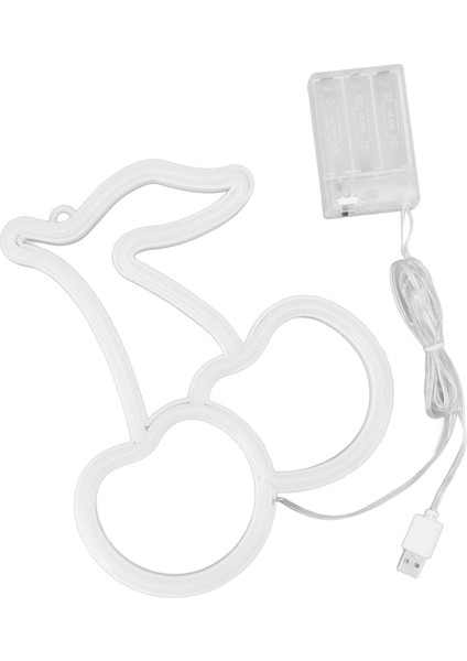 LED Neon Gece Lambası USB Güç Kaynaklı Dekoratif Duvar Meyve Neon Işık Düğün Partisi Için Pembe Aydınlatma Kiraz Şekli (Yurt Dışından)