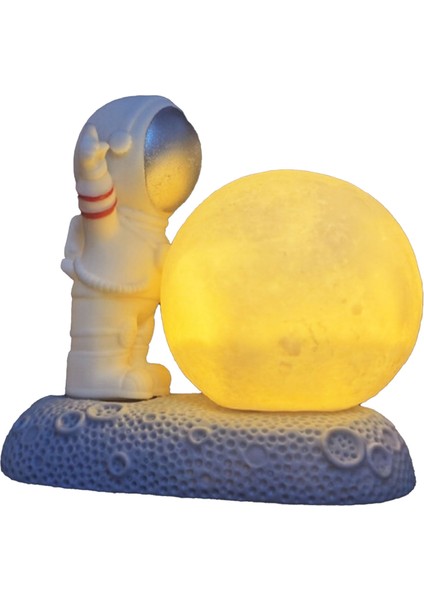 Uzay Adamı Ay Gece Lambası Dekoratif Sevimli Görünümlü Sıcak Işık Gece Başucu Lambası Yatak Odası Yanı Altın (Yurt Dışından) modelleri