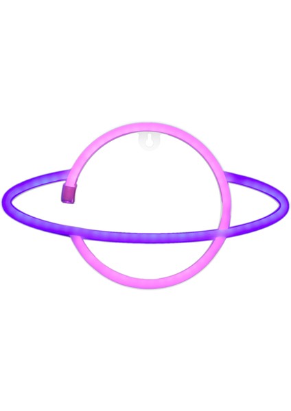 Planet Neon Lamba LED Neon Tabela Yatak Odası Çocuk Odası Oturma Odası Dekor USB Pil ile Çalışan Pembe Işık Mavi Işık (Yurt Dışından)