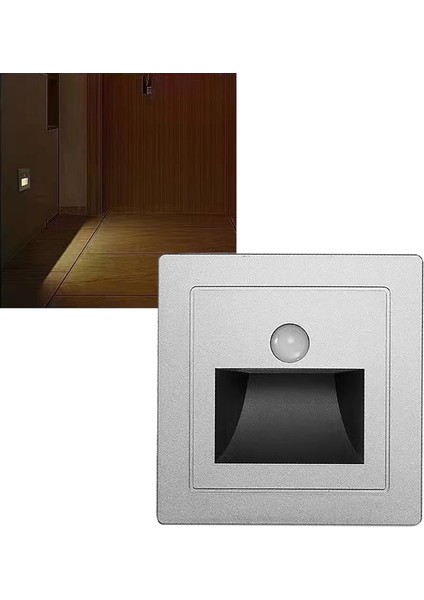 Hareket Sensörlü Merdiven Lambası Abs Gömme LED Güneş Enerjili Merdiven Lambaları Güverte Basamaklar Çit Avlu Bahçe Yol Beyaz Güneş Enerjili Işık 3000K Sıcak Işık (Yurt Dışından) indirimleri