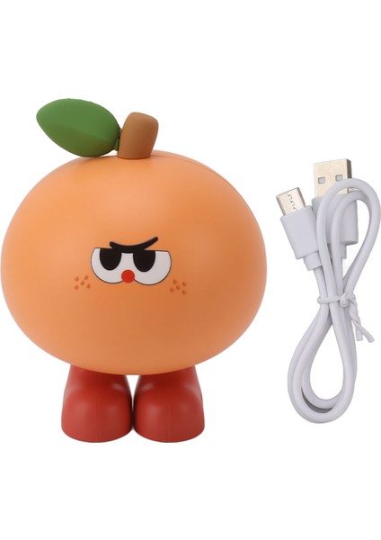 Meyve Silikon Gece Lambası USB Tip C 500MAH 3 Seviye Parlaklık Dokunmatik Düğme Anahtarı Sevimli Silikon Gece Lambası Yatak Odası Turuncu (Yurt Dışından)