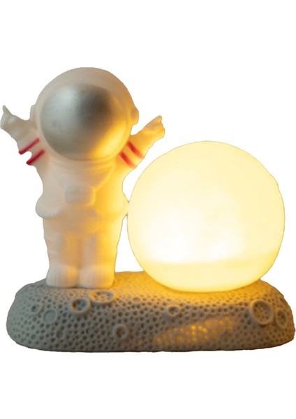 Uzay Adamı Ay Gece Lambası Dekoratif Sevimli Görünümlü Sıcak Işık Gece Başucu Lambası Yatak Odası Ön Altın (Yurt Dışından) modelleri