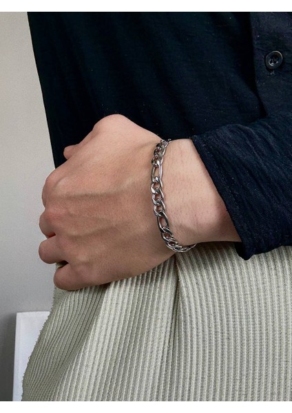 Silver Erkek Zincir Bileklik Kadın Paslanmaz Çelik Renk Atmaz Unısex Kararmaz Çelik Bileklik modelleri