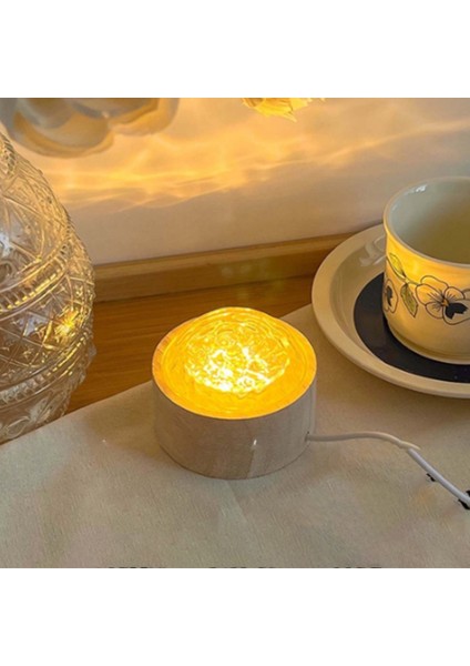 Su Dalgası Lambası USB LED Duvar Tavan Projeksiyon Dekor Masa Dinamik Su Dalgası Oda Işığı Ev Için Monokromatik Sıcak Işık (Yurt Dışından)