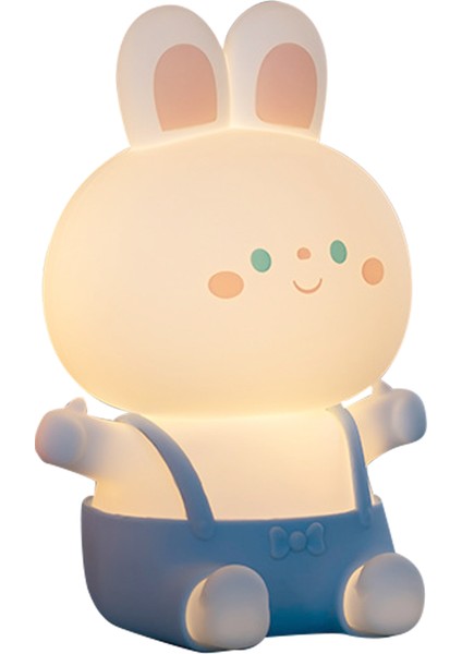 Soft Light Gece Lambası Silikon 7 Renk Değişimi Küçük Tavşan Lambası Çocuk Karikatür Doğum Günü Hediyesi Mavi (Yurt Dışından) modelleri