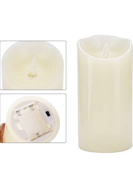 Mini LED Sa-Hte Mum Lambası Alevsiz Pille Çalışan Çay Işıkları Gece Aydınlatması (15CM) (Yurt Dışından)