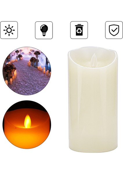 Mini LED Sa-Hte Mum Lambası Alevsiz Pille Çalışan Çay Işıkları Gece Aydınlatması (15CM) (Yurt Dışından)