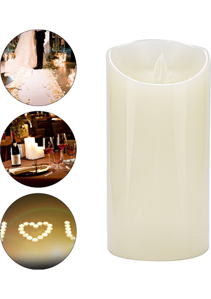 Mini LED Sa-Hte Mum Lambası Alevsiz Pille Çalışan Çay Işıkları Gece Aydınlatması (15CM) (Yurt Dışından)