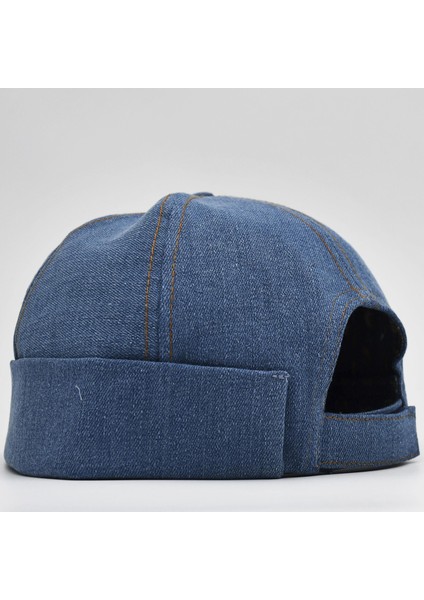 Urban Koyu Mavi Docker Şapka - Sipersiz Denim %100 Pamuk Kep fırsatları